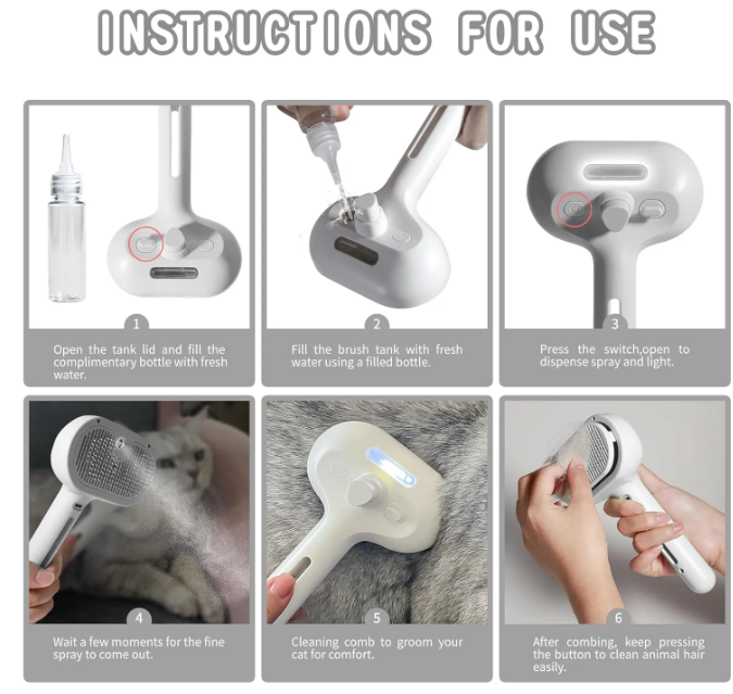 Pet Hair Spray Brush.