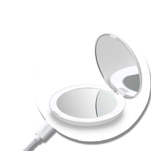 Rechargeable LED Handheld Makeup Mirror.