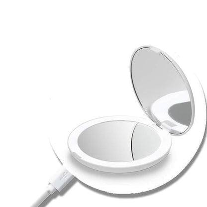 Rechargeable LED Handheld Makeup Mirror.