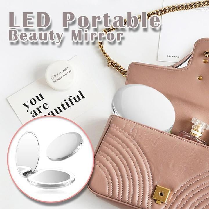 Rechargeable LED Handheld Makeup Mirror.