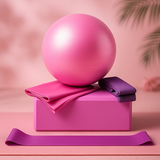 5-Piece Yoga Ball & Block Set.