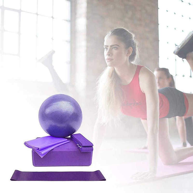 5-Piece Yoga Ball & Block Set.