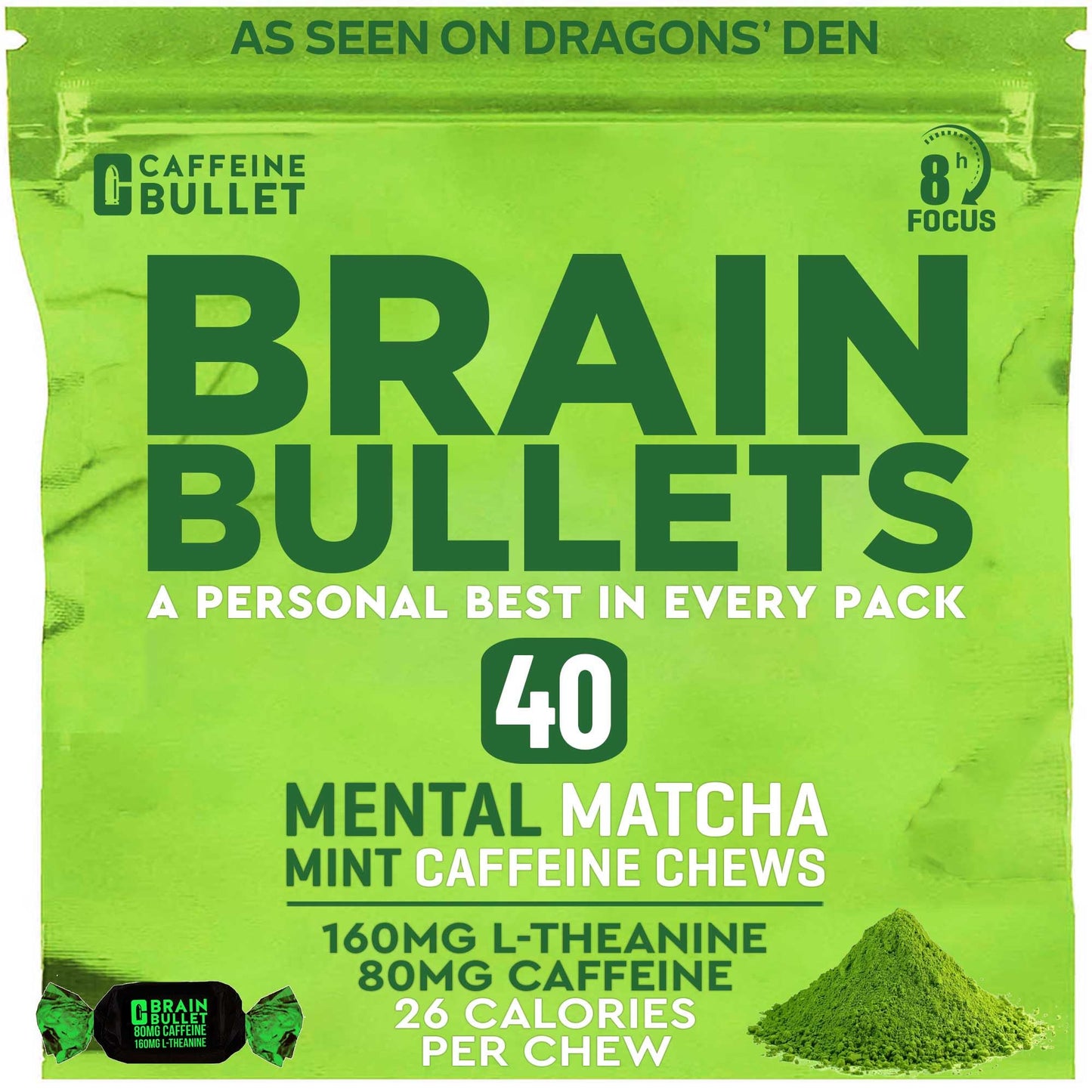Mint Matcha Flavor Brain Bullet.