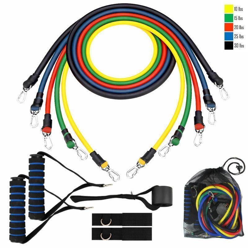 11-Piece Resistance Band Workout Set | Home Gym Fitness Kit
