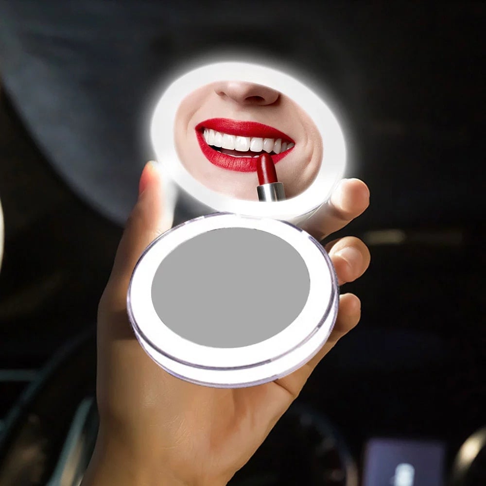 Rechargeable LED Handheld Makeup Mirror.