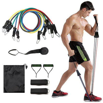 11-Piece Resistance Band Workout Set | Home Gym Fitness Kit